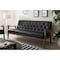 Baxton Studio Sorrento Black Faux Leather Upholstered Wooden 3-seater Sofa 122-6770 - alternate 5